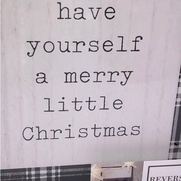 New Reversible Christmas Sign December 25 Have Yourself A Merry - Picture 3 of 3